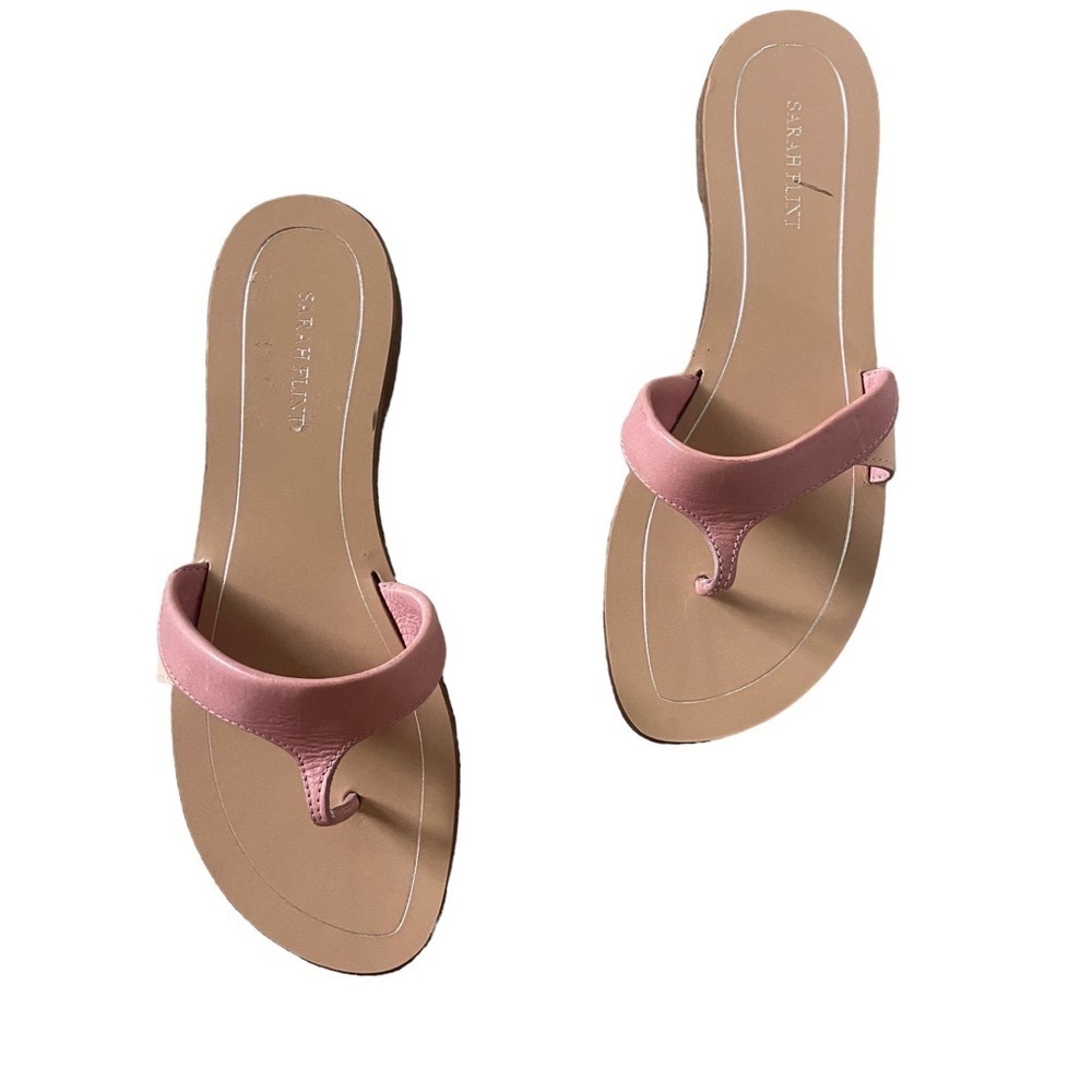 Sarah Flint Dusty Rose Gigi Leather Thong Sandals Sz 39